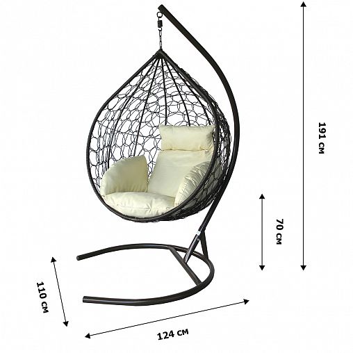 Кресло подвесное Garden story Сфера Лайт, 110 х 124 x 191 см, каркас коричневый фото