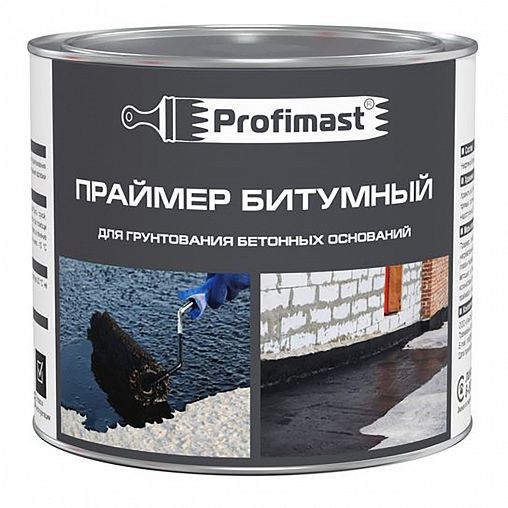 Праймер битумный Profimast, 2 л, черный фото