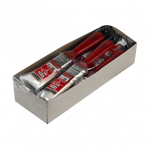 Кисть плоская Кедр №1, искусственная щетина, пластиковая ручка, 25 мм фото