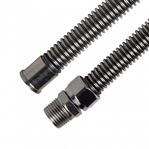 Сильфонная подводка для газа из нержавеющей стали Elka 1/2", 60 см, гайка-штуцер фото