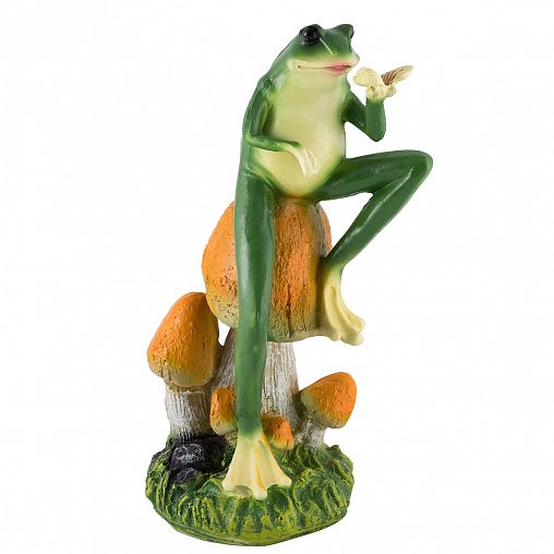 Фигурка садовая Park Лягушка с бабочкой, 21 x 18 x 39 см фото