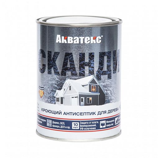 Антисептик для дерева Акватекс Сканди, кроющий, полуматовый, 0,75 л, карамель фото