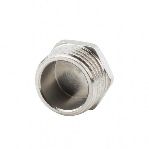 Заглушка латунная никелированная Alato с наружной резьбой 1/2" фото