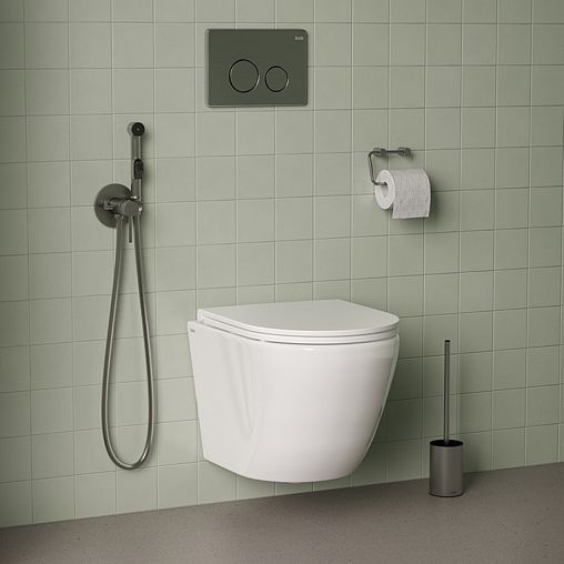 Встраиваемый гигиенический душ со смесителем IDDIS Axes, никель матовый фото