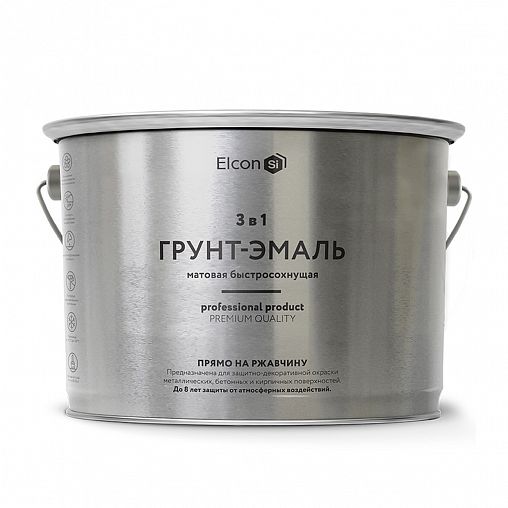 Грунт-эмаль по ржавчине Elcon 3 в 1, матовая, 10 кг, RAL 1015, бежевая фото
