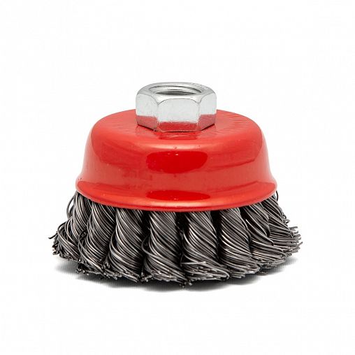 Щетка для УШМ Кедр, чашка, 65 мм, М14, крученая проволока 0,5 мм фото