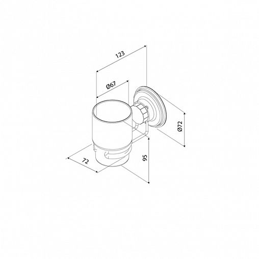 Стакан для зубных щеток Milardo Easy, с настенным держателем, черный матовый фото