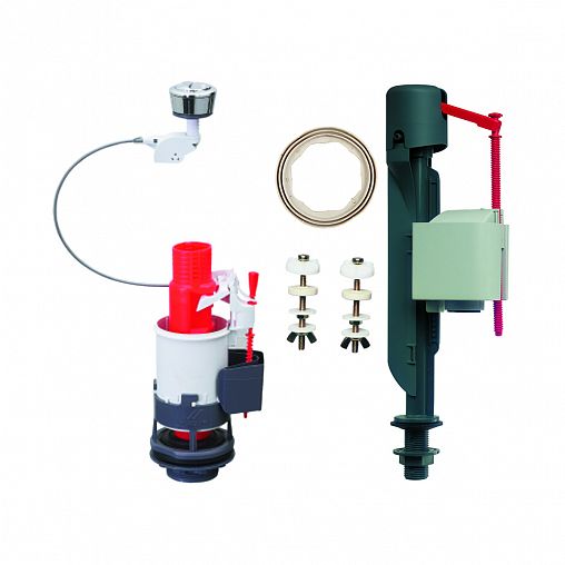 Арматура водосливная Wirquin MW, с заливным клапаном Jollyfill, 2 кнопки, нижний подвод фото