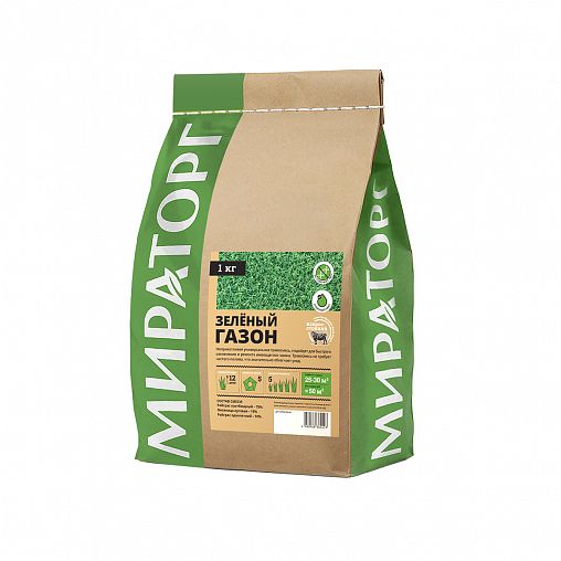 Семена газона Мираторг Зеленый, 1 кг фото