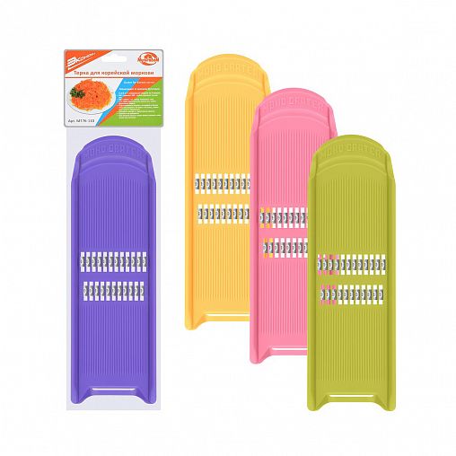 Терка для моркови по-корейски Мультидом, 27 x 8,5 x 1,5 см, микс фото