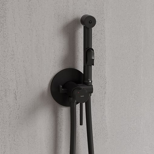 Встраиваемый гигиенический душ со смесителем IDDIS Axes 003BLR0i08, черный матовый фото