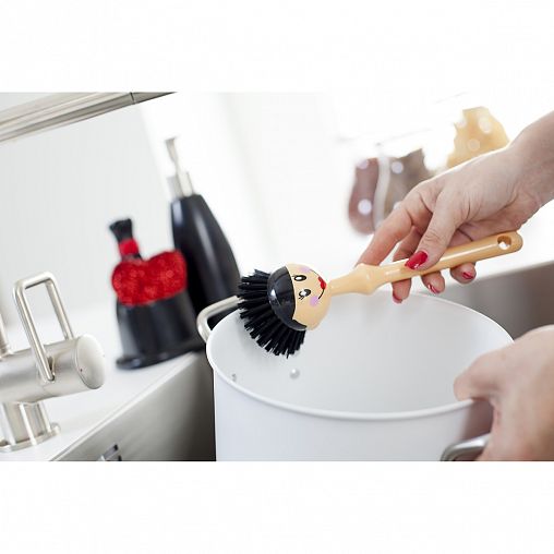 Набор для мытья посуды Vigar Dolls (щетка, губка, дозатор на подставке) фото