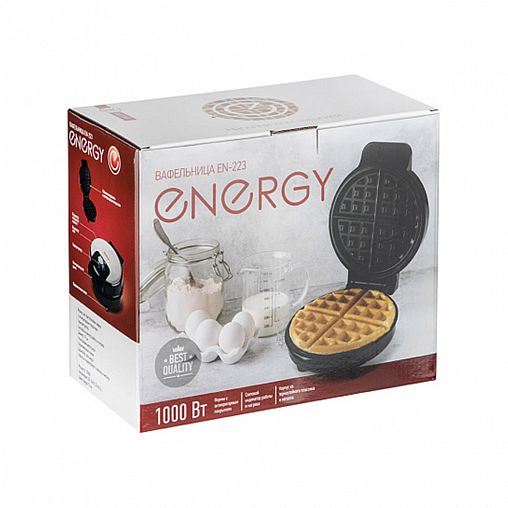 Вафельница электрическая Energy EN-223, 1000 Вт, черная фото