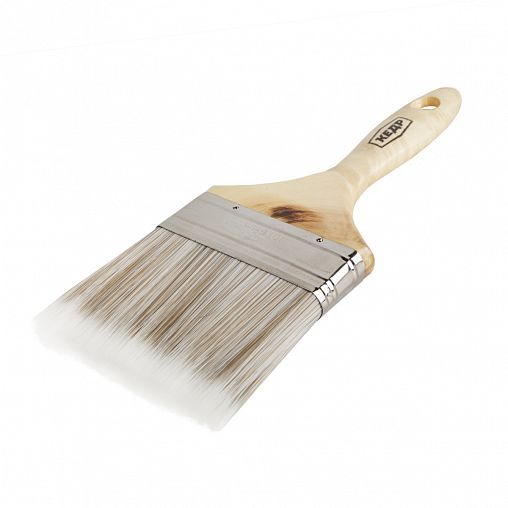 Кисть плоская Кедр Эксперт №4, искусственная щетина, деревянная ручка, 100 мм фото