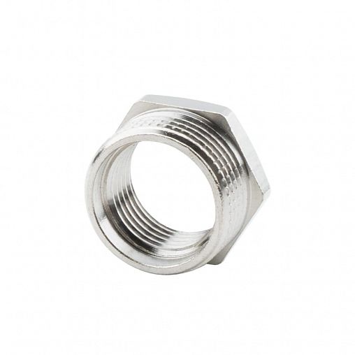 Футорка латунная никелированная Alato наружная-внутренняя резьба 3/4" x 1/2" фото