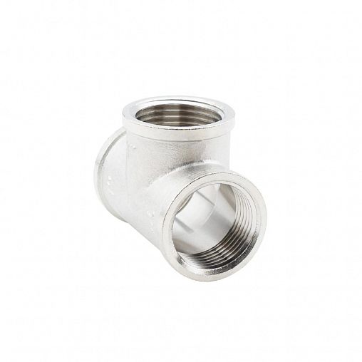 Тройник латунный никелированный Alato внутренняя резьба 1" фото