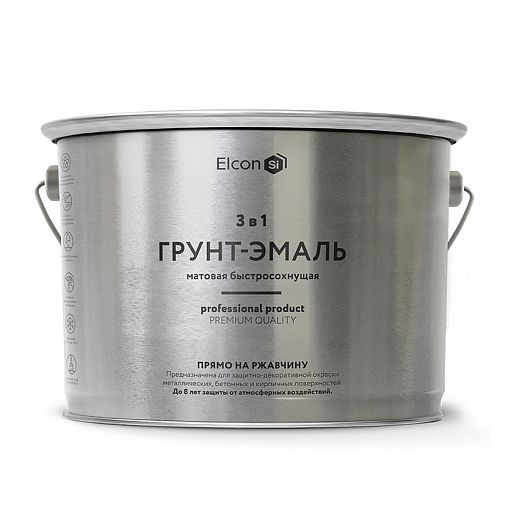 Грунт-эмаль по ржавчине Elcon 3 в 1, матовая, 2 кг, RAL 8017, коричневая фото