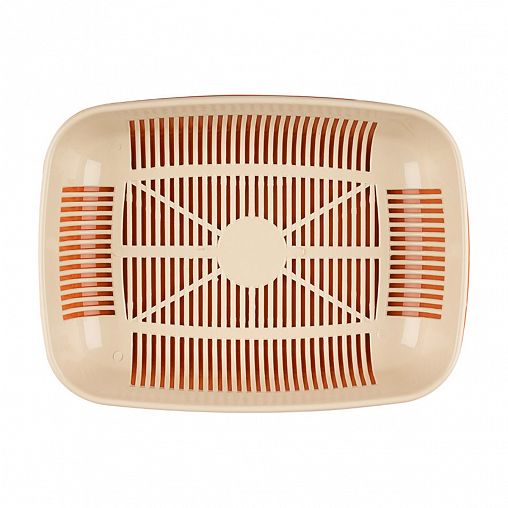 Лоток для животных Рыжий кот, с сеткой, бежевый фото