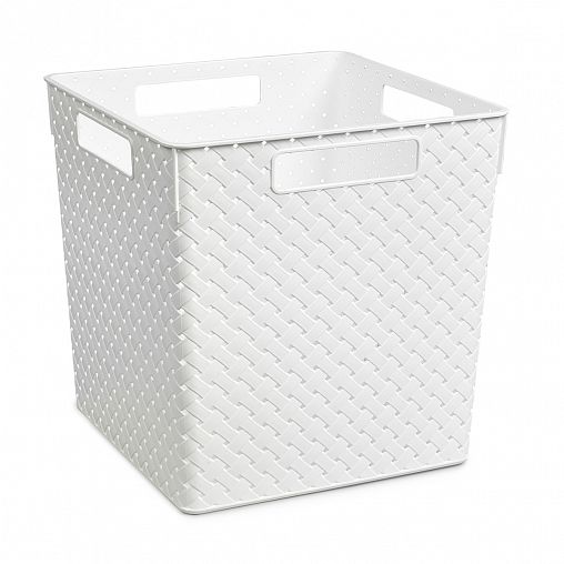 Корзина для хранения Violet Береста, с крышкой, 29,4 x 29,4 x 30,1 см, белый фото