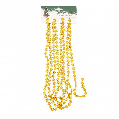 Бусы Звездочки, d 13 мм, 2,7 м, золото фото