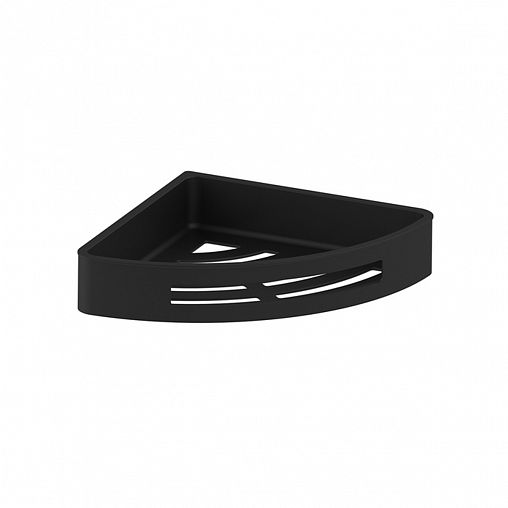Полка в ванную угловая IDDIS Optima Home, черная матовая фото