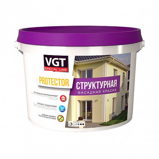 Краска структурная для наружных и внутренних работ VGT Protector, 15 кг фото