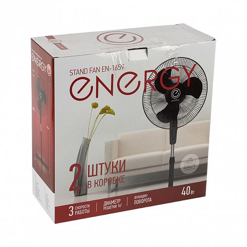 Вентилятор напольный Energy EN-1659, 60 Вт, 3 скорости, черный фото