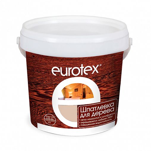 Шпатлевка для дерева Eurotex, акриловая, 1,5 кг, махагон фото