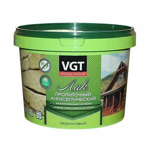 Лак пропиточный с антисептиком для дерева и камня VGT, акриловый, 2,2 кг, красное дерево фото