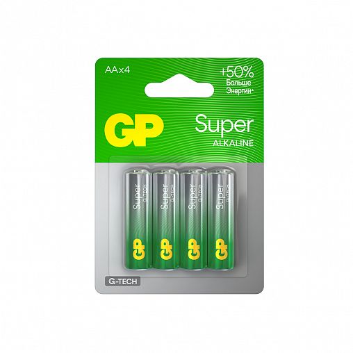 Батарейка GP Super Alkaline 15AA21-2CRSBC4,15A типоразмер AA, 4 шт фото