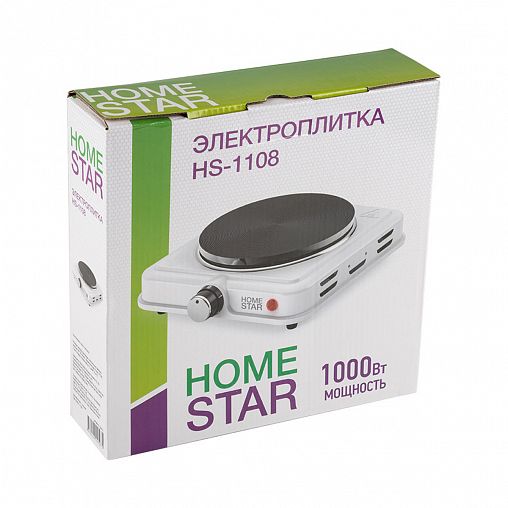 Плита электрическая настольная Homestar HS-1108, 1 конфорка, 1000 Вт, чугун фото