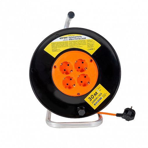 Удлинитель на катушке Старт SK 4х30-Z 10А Ор/РБК16, 4 розетки, с заземлением, 3 x 0,75 мм², 30 м фото