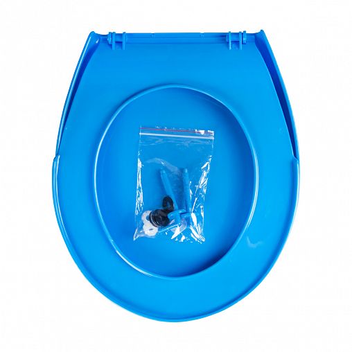 Сиденье для унитаза с большой крышкой VIRPlast Виктория, голубое фото