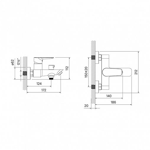Смеситель для ванны IDDIS Cloud, хром фото