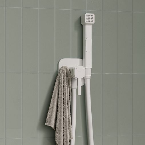 Встраиваемый гигиенический душ со смесителем IDDIS Axes, белый матовый фото