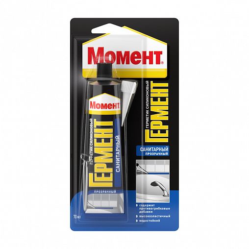 Герметик силиконовый Момент Гермент санитарный, 70 мл, прозрачный фото