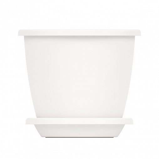 Горшок для цветов Альтернатива Афина, с поддоном, 3 л, белый фото