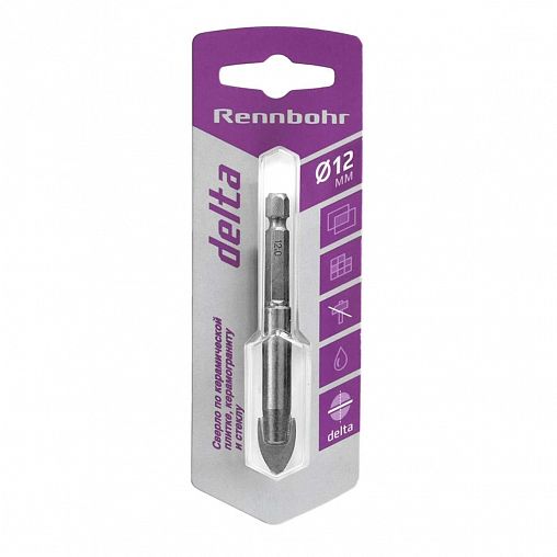 Сверло по керамике и стеклу Rennbohr Delta, 12 мм фото