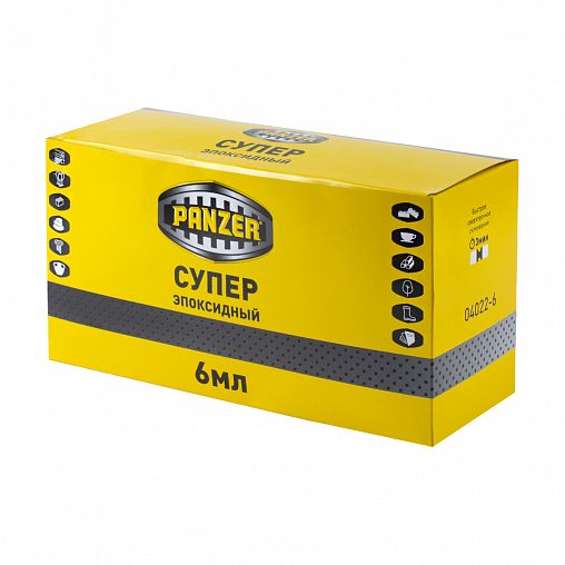 Супер-клей эпоксидный Panzer, прозрачный, шприц 6 мл фото