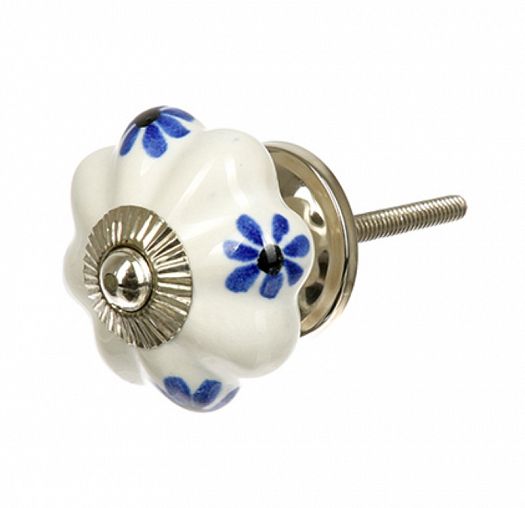 Ручка для мебели Blumen Haus Василек, керамическая, ручная роспись фото