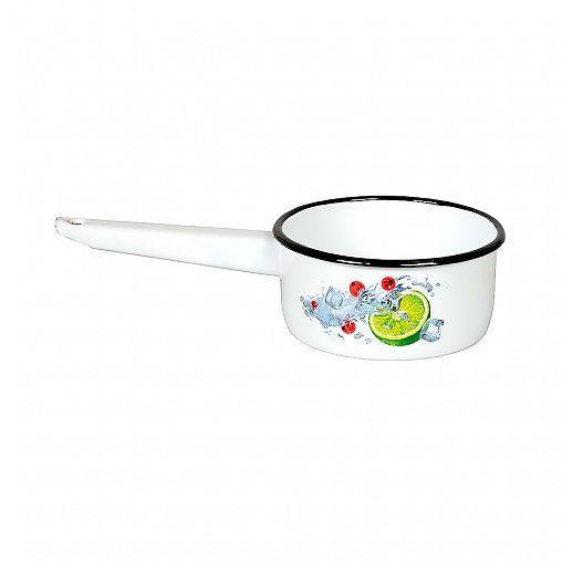 Ковш эмалированный СтальЭмаль, 1 л, с декором фото