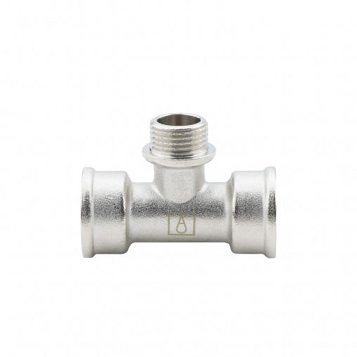 Тройник переходной латунный никелированный Alato внутренняя-наружная-внутренняя резьба 3/4" x 1/2" x 3/4 фото