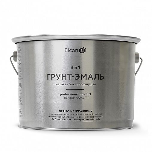 Грунт-эмаль по ржавчине Elcon 3 в 1, матовая, 2 кг, RAL 9003, белая фото