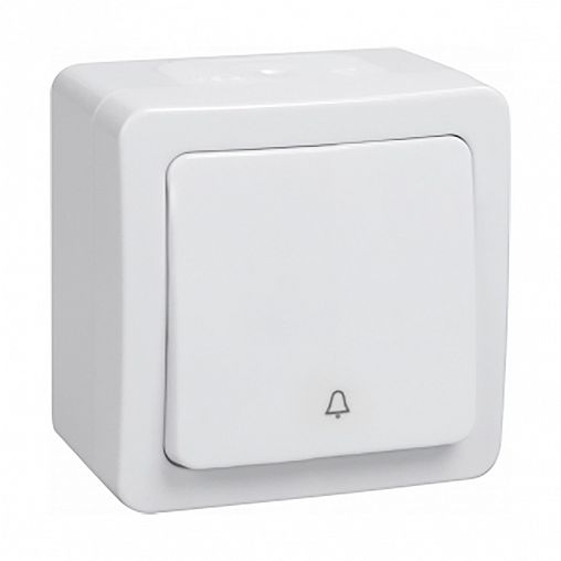 Выключатель одноклавишный накладной IEK Гермес Plus ВСк20-1-0-ГПБ, 10 А, IP54, белый фото