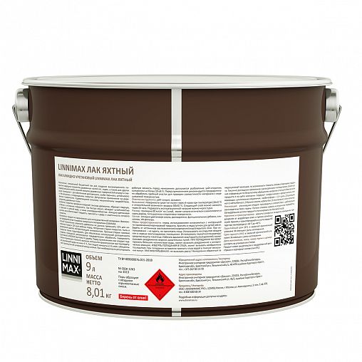 Лак яхтный Linnimax, алкидно-уретановый, шелковисто-матовый, 9 л фото