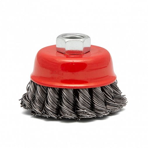 Щетка для УШМ Кедр, чашка, 125 мм, М14, крученая проволока 0,5 мм фото