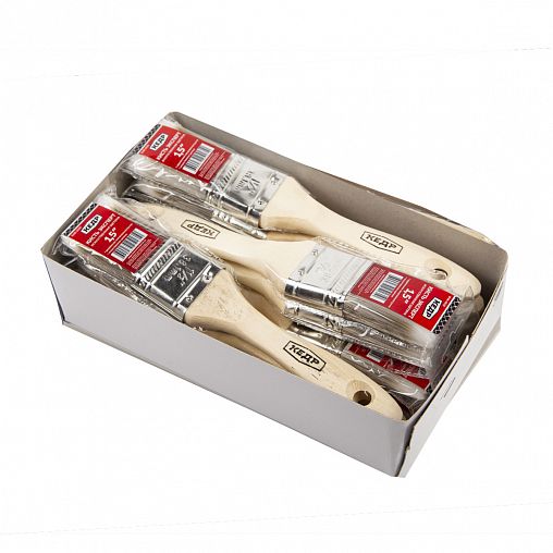 Кисть плоская Кедр Эксперт №1,5, искусственная щетина, деревянная ручка, 38 мм фото