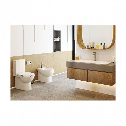 Унитаз напольный ободковый Sanita Luxe Quadro Slim, 64 x 35,3 x 82,5 см, белый фото