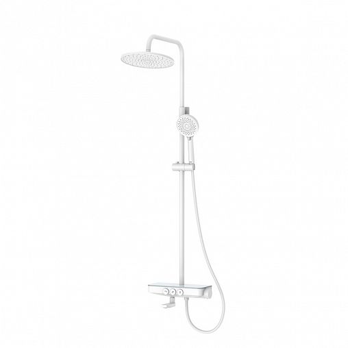Душевая система с тропическим душем IDDIS Shelfy, с управлением Push Control, белая матовая фото