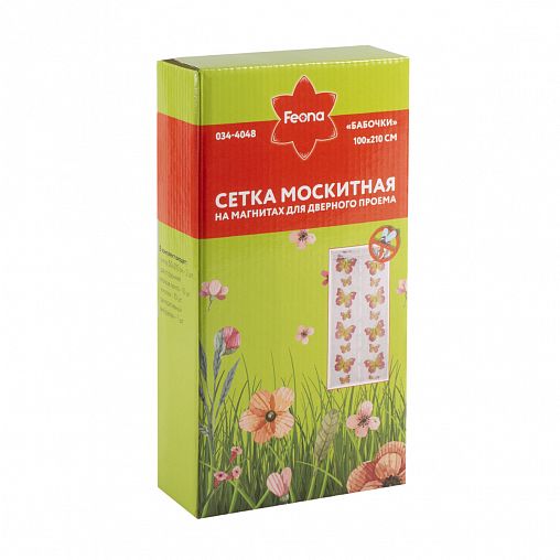 Москитная сетка Feona Бабочки 034-4048, на магнитах, 1 x 2,1 м, белая фото